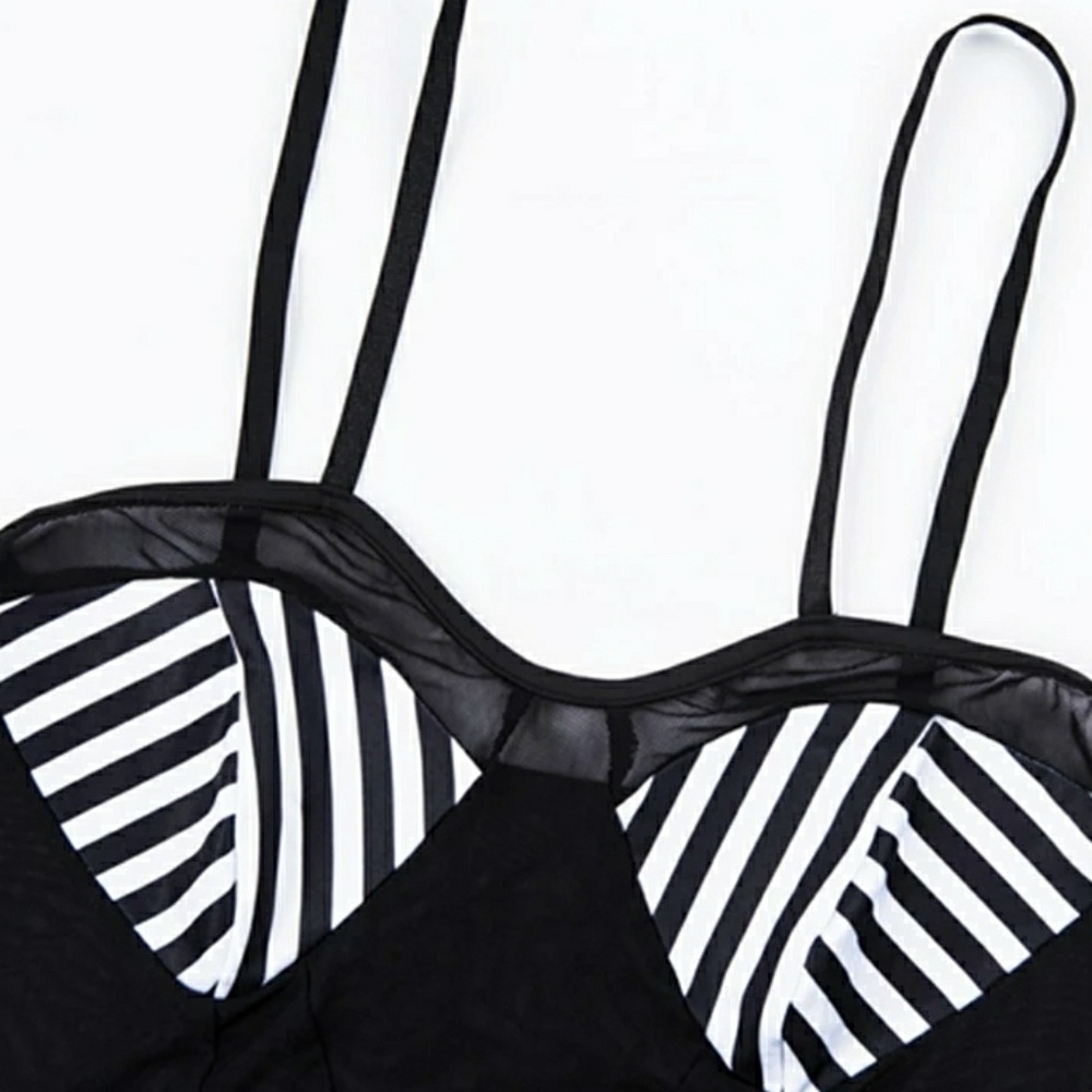 Last S•Sexy Striped Mesh Bodysuit - Picture 4 of 5